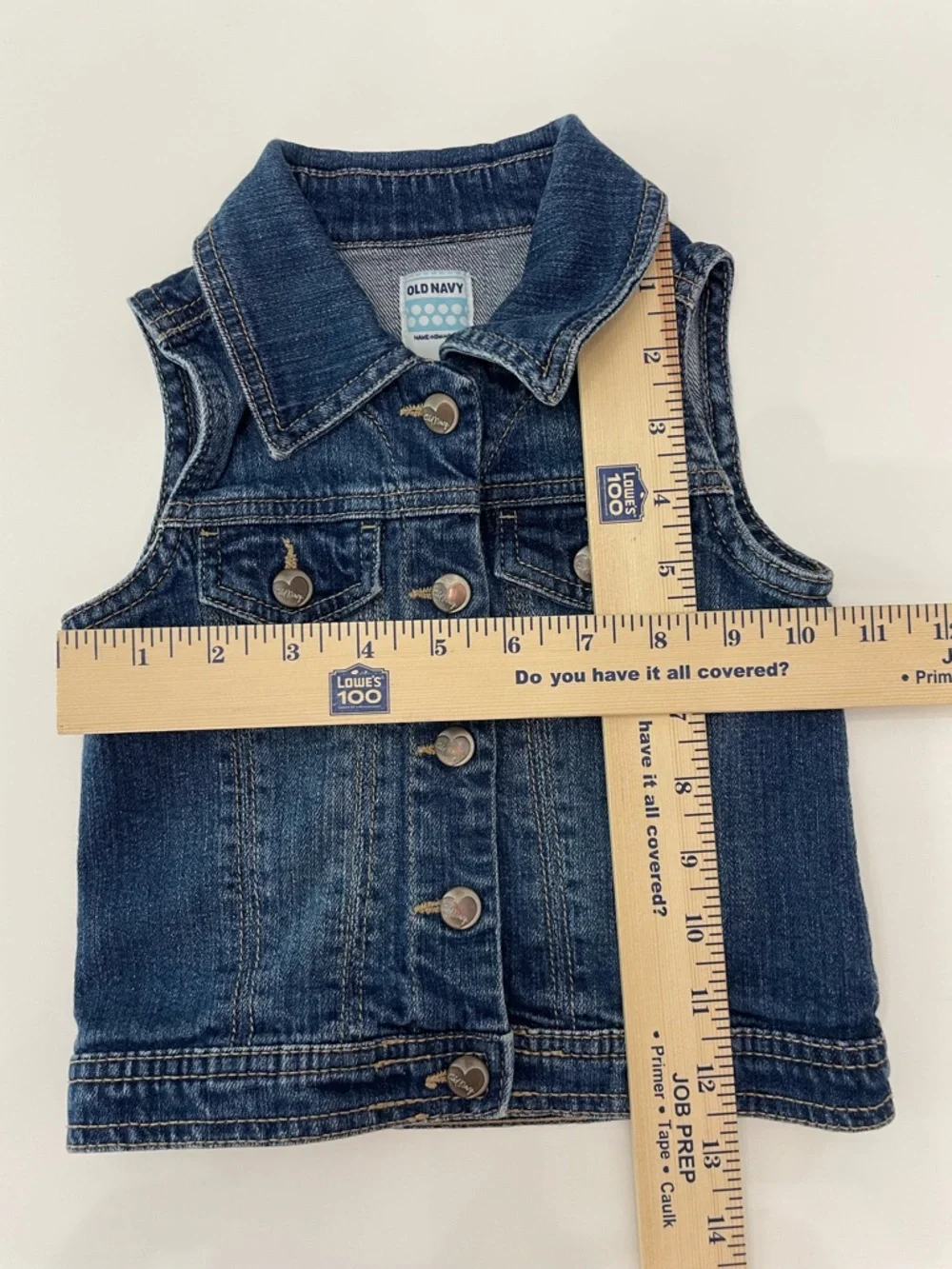 Old Navy Sleeveless Denim Jean Vest Med Blue Wash Girls 4T Cottagecore Outdoor